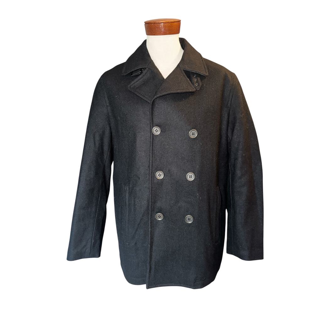Michael‎ Kors Men's Black Wool Blend Black Coat | Size Large